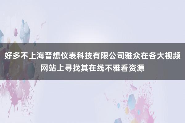 好多不上海晋想仪表科技有限公司雅众在各大视频网站上寻找其在线不雅看资源